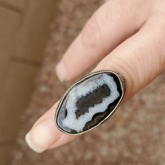 New Solar Agate 925 Silver Statement Ring. - Picture 14 of 14